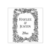 Bird & Flowers krans bruiloft, Jubileum Rubberstempel (Afrduk)