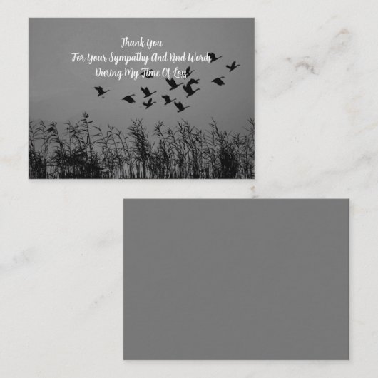Bird Flying Grass Hartelijk dank Notitiekaartje (Voorkant / Achterkant)