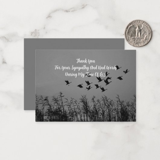 Bird Flying Grass Hartelijk dank Notitiekaartje (Voorkant / Achterkant in situ)