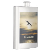 Bird Flying Silhouette Sunset Gepersonaliseerd Flacon (Rechts)