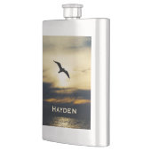 Bird Flying Silhouette Sunset Gepersonaliseerd Flacon (Links)