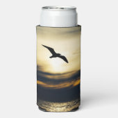 Bird Flying Silhouette Sunset Gepersonaliseerd Seltzer Blikjeskoeler (Seltzer Achterkant)