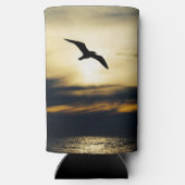 Bird Flying Silhouette Sunset Gepersonaliseerd Seltzer Blikjeskoeler (Achterkant)