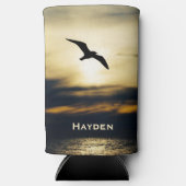 Bird Flying Silhouette Sunset Gepersonaliseerd Seltzer Blikjeskoeler (Voorkant)