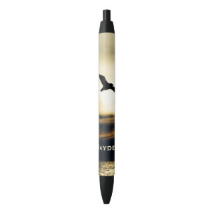 Bird Flying Silhouette Sunset Gepersonaliseerd Zwarte Inkt Pen