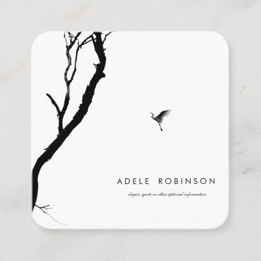 ©Bird Flying to a Tree / Zen Holistic Wellness Vierkante Visitekaartje (Voorkant)