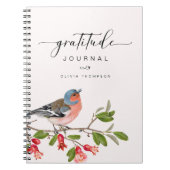Bird Foliage Gratitude Journal Specialized Pink Notitieboek (Voorkant)