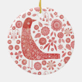Bird Folk Art Keramisch Ornament (Achterkant)
