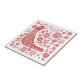 Bird Folk Art Tegeltje (Zijkant)