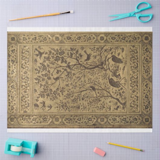 Bird & Forest Tapestry Decoupage Paper Tissuepapier (Craft)