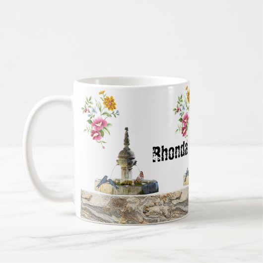 Bird Fountain Floral Mok (Links)