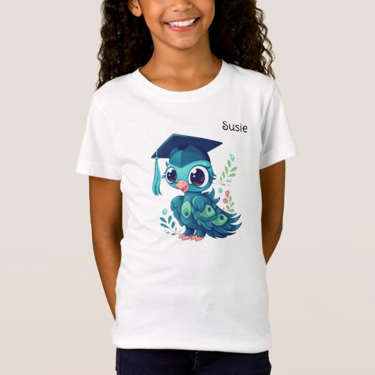 Bird gepersonaliseerde kleuterschool Afstuderen T-shirt (Voorkant)