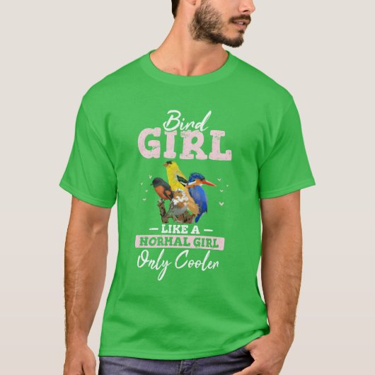 Bird Girl Cute Bird Lovers Funny Bird Watende Bir T-shirt (Voorkant)