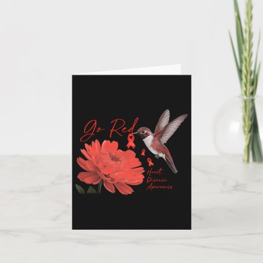 Bird Go Red voor vrouwen hartziekte maand Awarenes Kaart (Voorkant)