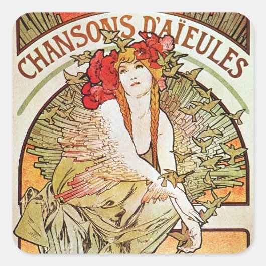 Bird Goddess Vierkante Sticker (Voorkant)