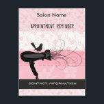Bird Hair Stylist Beauty Salon Afspraak Briefkaart<br><div class="desc">Schattigee vriendelijke illustratie met schoonheidssalon haardroger met een spotvogel zitten op de top van het. Illustratie wervelingen komen uit de haardroger. Bloemroze achtergrond voegt de girly girl & feminine touch Texted for Hair Stylist Salon afspraak herinnering, maar tekst is volledig aanpasbaar en biedt voldoende ruimte voor uw persoonlijke bericht of...</div>
