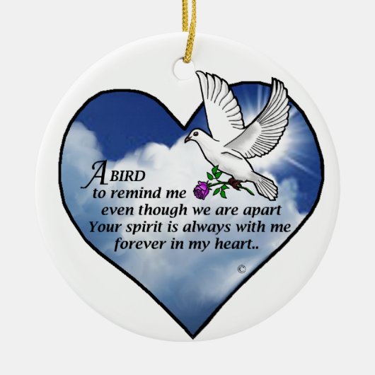 Bird Heart Poem Keramisch Ornament (Voorkant)