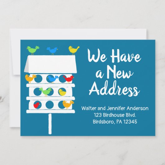 Bird Hotel Condominium Birdhouse Nieuw adres Kaart (Voorkant)