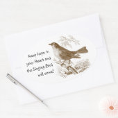  Bird Houd Hoop in je Hart Ovale Stickers (Envelop)