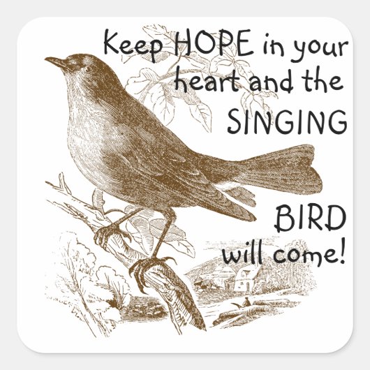  Bird Houd Hoop in je Hart Stickers (Voorkant)