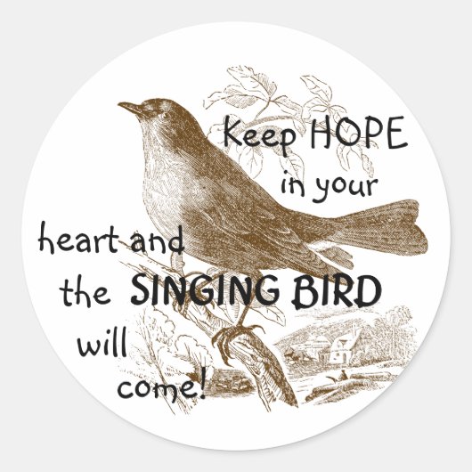  Bird Houd Hoop in je Hart Stickers (Voorkant)