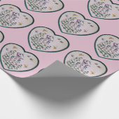 Bird House Bloementuin op een hart Cadeaupapier (Hoek)