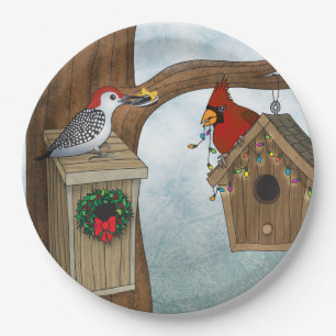 Bird House Holiday Papieren Bordje