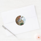 Bird House Holiday Ronde Sticker (Envelop)