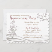 Bird House Housewarming Party Invitation Grey Kaart (Achterkant)