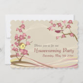 Bird House Housewarming Party Invitation Grey Kaart (Voorkant)