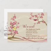 Bird House Moving Aankondiging Briefkaart Grijs (Voorkant / Achterkant)