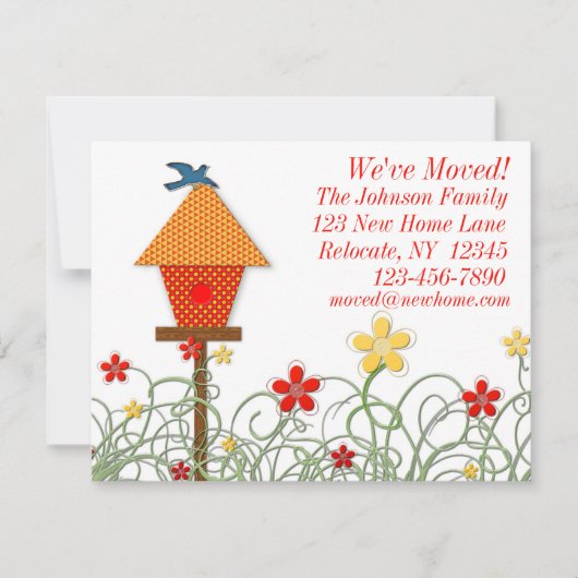 Bird House Moving Announement Aankondiging (Voorkant)