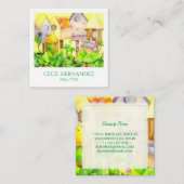 Bird House Realtor Vierkante Visitekaartje (Voorkant / Achterkant)