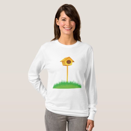 Bird House Vrouwen Lange-Sleeve T-shirt (Voorkant volledig)