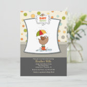 Bird in Boots Douche Uitnodiging (Staand voorkant)