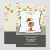 Bird in Boots Douche Uitnodiging (Voorkant / Achterkant)