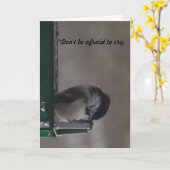 Bird in Rain Sympathy Card Kaart (Gele Bloem)