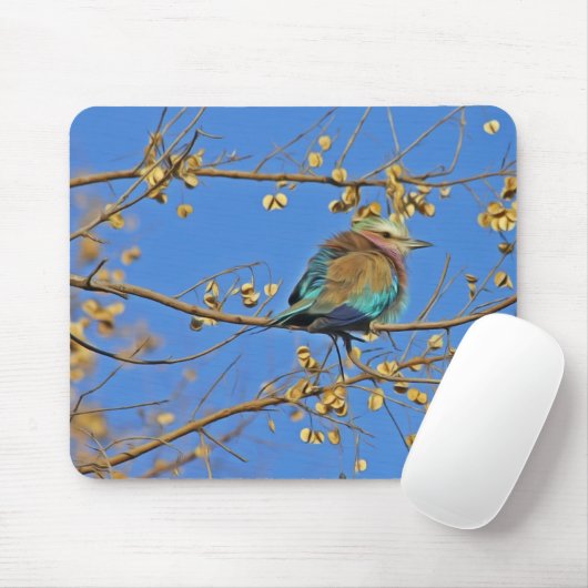 Bird in Tree and Blue Sky Photo Muismat (Met muis)