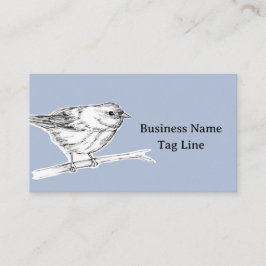 Bird Ink Drawing Blue Gray Nature Wildlife Visitekaartje