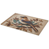 Bird intarsia art print chopping board snijplank (Hoek)