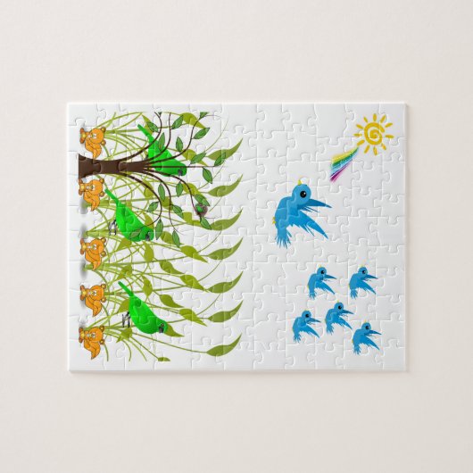 Bird Jigzaag Puzzle Legpuzzel (Horizontaal)