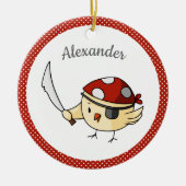 Bird Kapitein Pirate Gepersonaliseerd Keramisch Ornament (Voorkant)