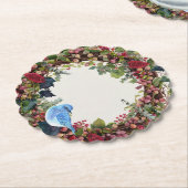 Bird & krans papier Onderzetter (Gekanteld)