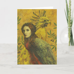 Bird Lady Greetings Card Kaart