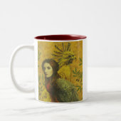 Bird Lady Mutant Design Tweekleurige Koffiemok (Links)