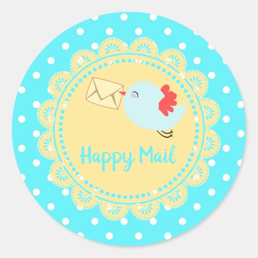 Bird leveren Happy Mail Sticker (Voorkant)