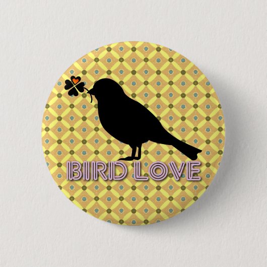 Bird Love Botton Ronde Button 5,7 Cm (Voorkant)