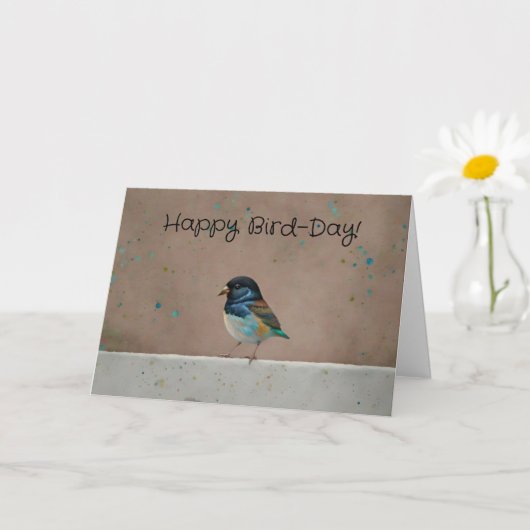 Bird Lover Birder Whimsical Pun Funny Birthday Kaart (Kleine Plant)