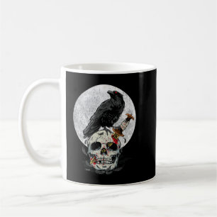Bird Lover  Crow Skull Moon Raven Gothic Pr Koffiemok