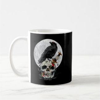 Bird Lover  Crow Skull Moon Raven Gothic Pr Koffiemok